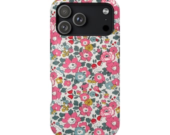 Capa magnética para iPhone Magsafe inspirada na flor floral Betsy Ann e na Liberty London.