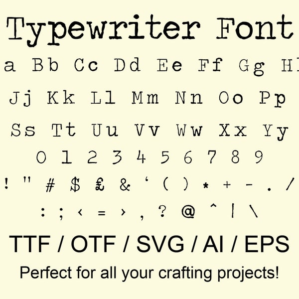 Typewriter Embroidery Font Etsy