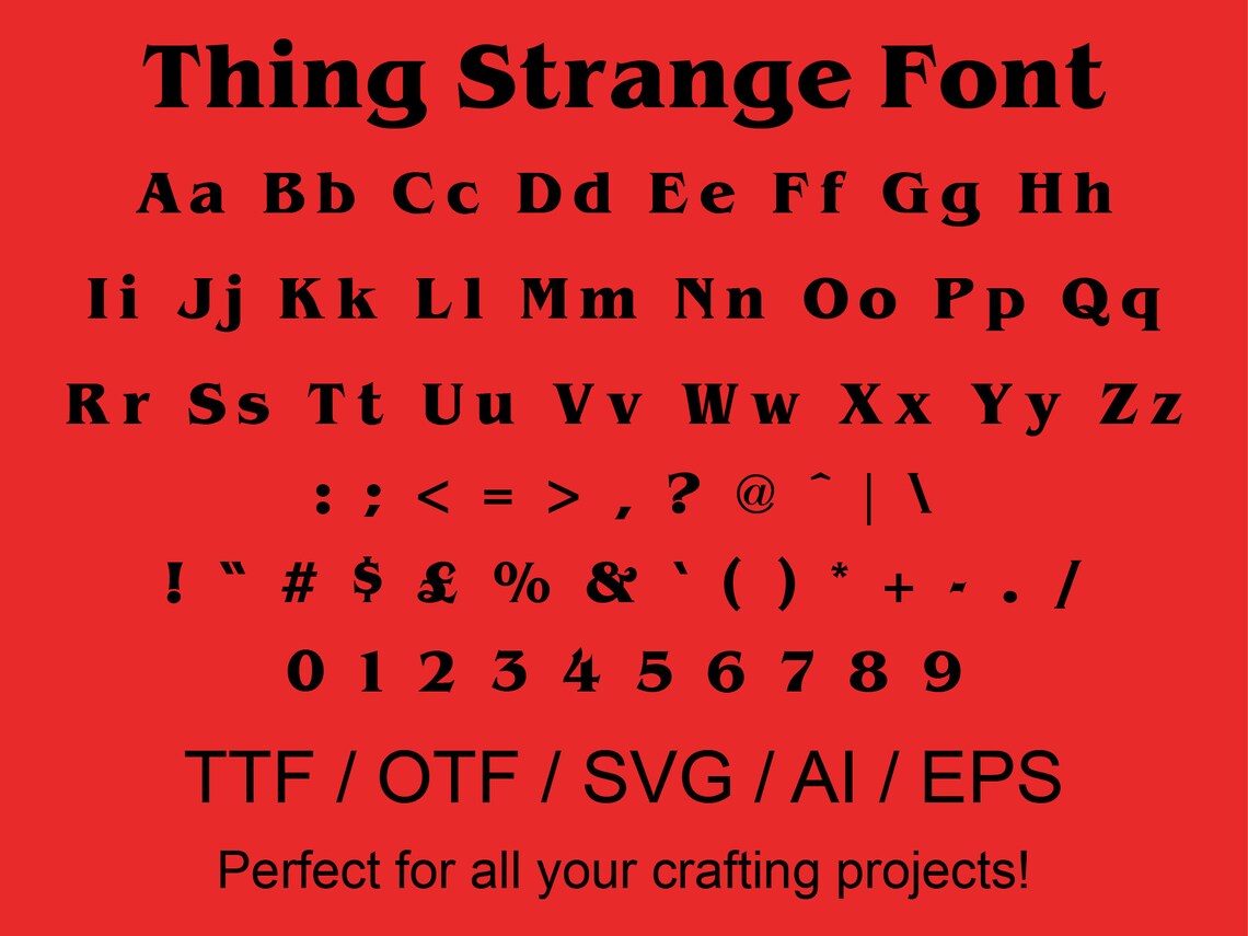 Things Stranger Font | Ttf | Otf | Svg | Eps | Silhouette | Circuit ...