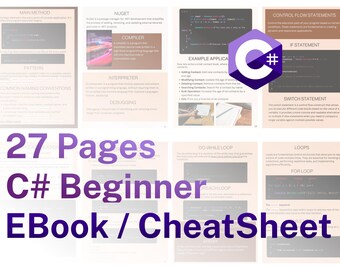 C# Softwareentwicklung E-Book für Anfänger Cheat Sheet Programmierung Lernen Codierung Software Ingenieure Anwendung Hacking Microsoft .Net