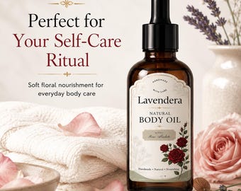 Rose Body Oil Natural Hydrating Massage Aromatherapy Moisturiser Alcohol-Free Vegan
