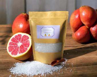 Pink Grapefruit Natural Bath Salt Aromatherapy Base Mineral Bath Soak Epsom Salt Coarse Sea Salt Essential Oils