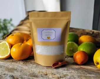 Citrus Fruit Mix Natural Bath Salt Aromatherapy Base Mineral Bath Soak Epsom Salt Coarse Sea Salt Essential Oils