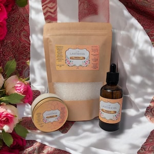 Morocco Rose 3-Piece Spa Set: Bath Salt, Body Oil & Scrub
