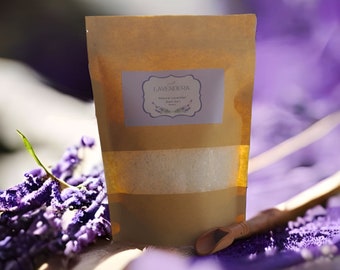 Lavender Natural Bath Salt Aromatherapy Base Mineral Bath Soak Epsom Salt Coarse Sea Salt Essential Oils