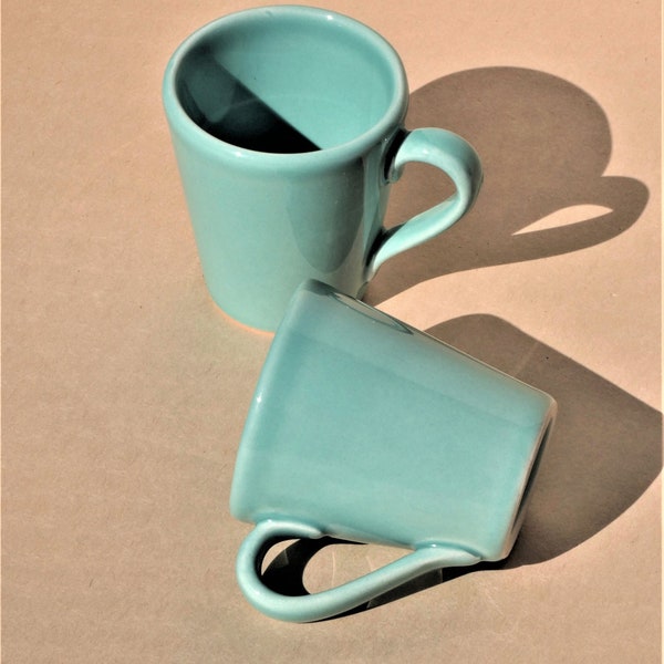 Pair of Robin Egg Blue Ceramic Espresso Cups