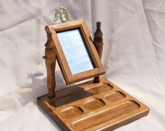 Men's Wooden Vanity with Mirror Woodcroftery Vintage Dresser