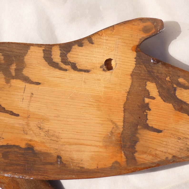 Grand crochet dauphin en bois fait main vintage avec décoration côtière, porte-création animal image 6