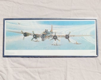 B 17 Flying Fortress Keith Ferris Vintage Print "Fortress Under Fire" Smithsonian Museum WW2 WWII Army Aircraft Plane Art Masters of the Air