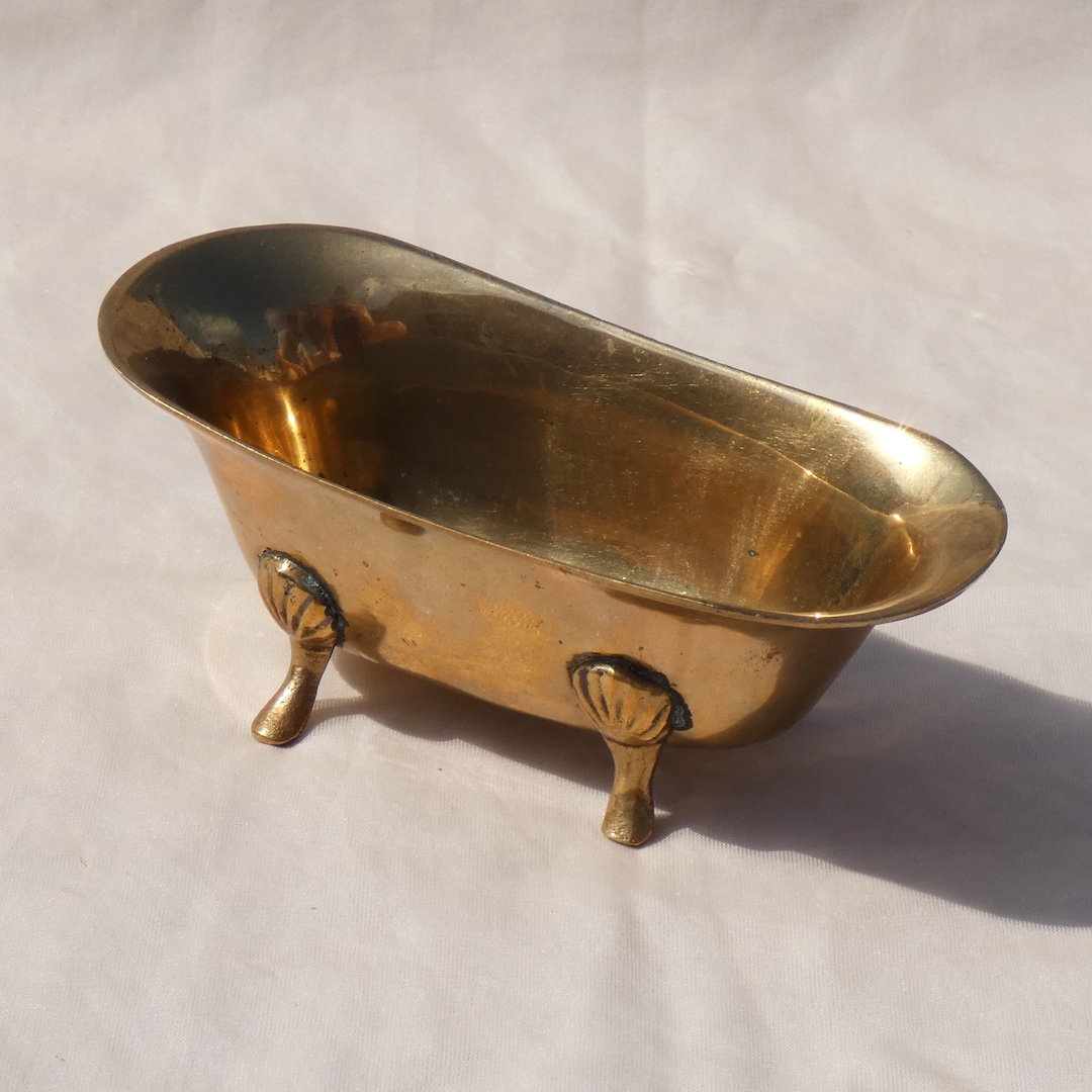 Brass Bathtub Soap Dish 1950s Vintage Bathroom Decor Holder Metal Gold ...