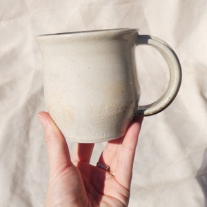 Glazed Gray and White Ceramic Mug Studio Pottery Handmade Signed Coffee Tea Cottage Neutral Farmhouse Gingerbread Girl image 9