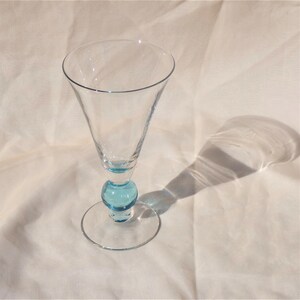 Water Goblets Bryce Apollo Cerulean Blue Glasses Crystal Set of 4 Mid Century Modern Glassware Vintage MCM image 7