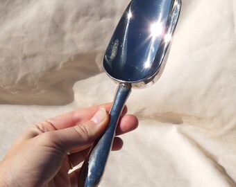 Silver Plate Kitchen Scoop Vintage Metal Multi-Purpose Large Ice Serving Utensil Chrome