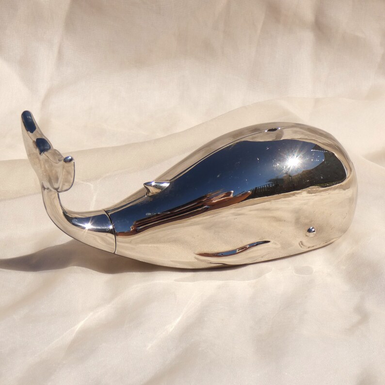 Godinger Silver Plate Whale Bottle Opener Vintage Barware Animal Novelty image 5