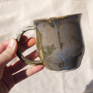 Glazed Gray and White Ceramic Mug Studio Pottery Handmade Signed Coffee Tea Cottage Neutral Farmhouse Gingerbread Girl image 8