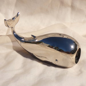 Godinger Silver Plate Whale Bottle Opener Vintage Barware Animal Novelty image 4