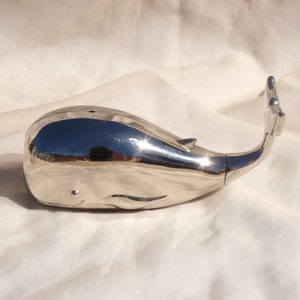 Godinger Silver Plate Whale Bottle Opener Vintage Barware Animal Novelty image 2