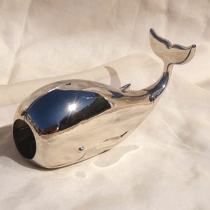 Godinger Silver Plate Whale Bottle Opener Vintage Barware Animal Novelty image 1