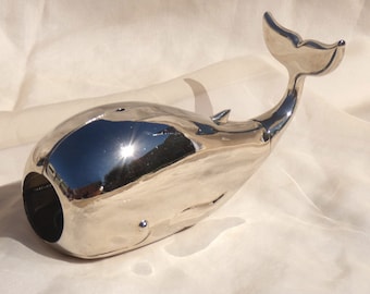 Godinger Silver Plate Whale Bottle Opener - Vintage Barware Animal Novelty