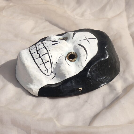 Mexican Paper Mache Nun Mask White and Black Skeleton… - Gem