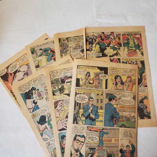 Vintage comic book pages