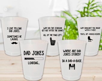 Variety pack party cups dad jokes shatterproof cups party interactive conversation birthday party fathers day party favor party supplies