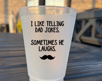 Dad Jokes funny cups stadium cup ice breaker party game tailgate conversation starter birthday party fathers day party favor party supplies