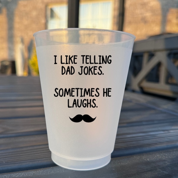 Dad Jokes funny cups stadium cup ice breaker party game tailgate conversation starter birthday party fathers day party favor party supplies