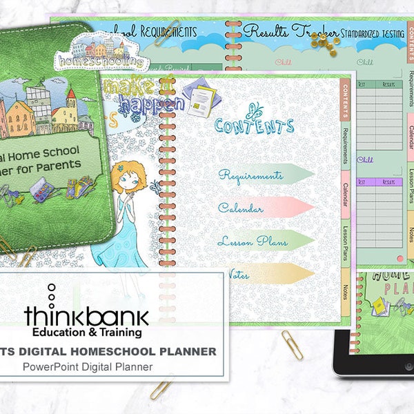 Homeschool Digital Planner, Learning at Home Digital Planner, Homeschool Template, Cute Homeschool Planner, UK/US versions