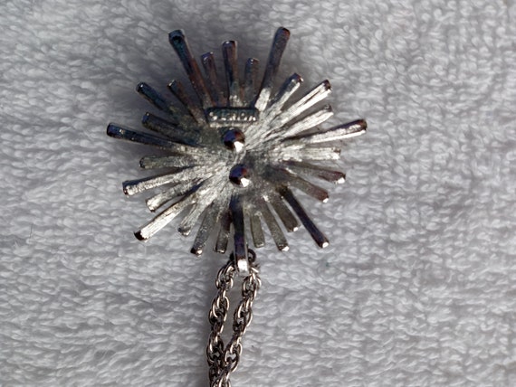 Monet Necklace Retro Silver Tone Starburst - image 8