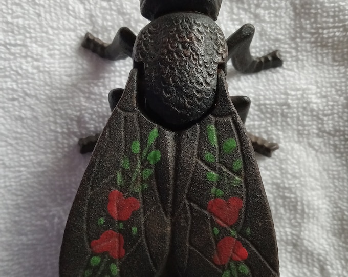 Cast Iron Bug Figurine Match Holder Antique Handpainted Etsy