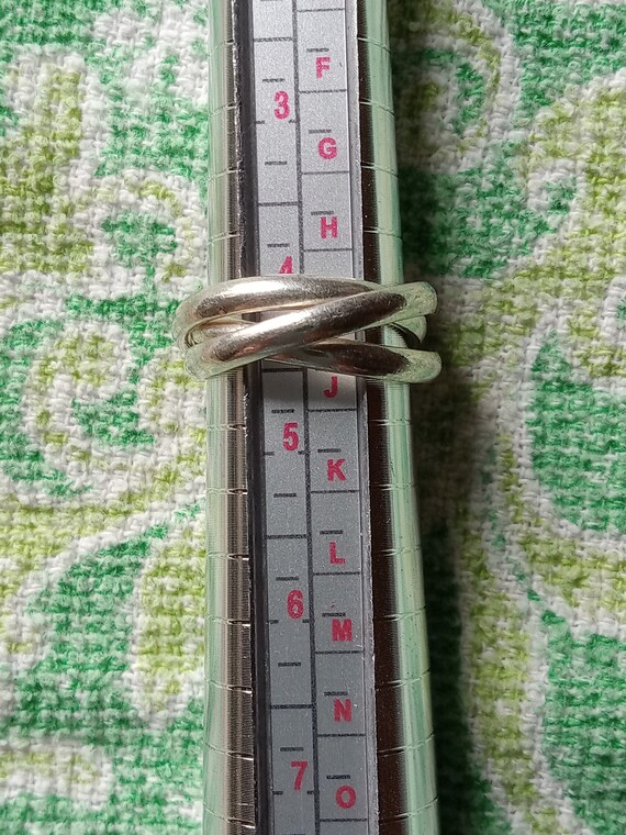 Sterling Silver Triple Interlocking Bands Rings, … - image 3