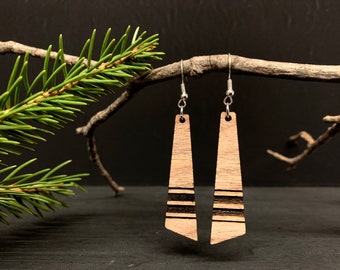 Wooden Earrings, Laser Cut Earrings, Dangle Earrings, Boho Earrings, Beach Earrings