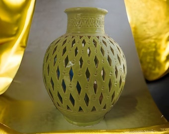 Moroccan Ceramic lighting Vase, handmade and hand painted, Multiple Flower Vase, Minimalist Handmade Vase, Modern Home decor Ceramic Vase.