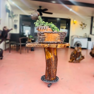 Boat pot planter wood