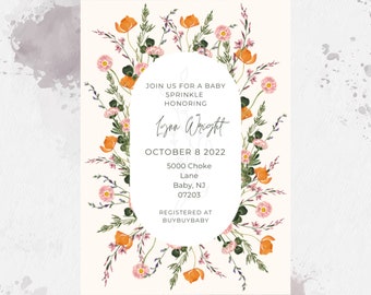 Wildflower event invitation