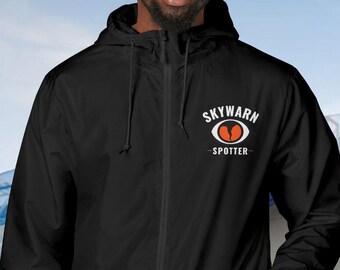 Skywarn Spotter Windbreaker Jacket | Storm Chaser Rain Jacket | Weather Enthusiast Outerwear | Lightweight Weather Coat