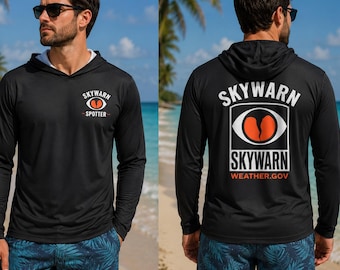 Skywarn Spotter Performance Hoodie | Storm Chaser UPF 50 Hooded Shirt | Weather Enthusiast Apparel | Weather Gear