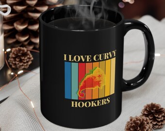 Storm Chaser Mug: Curvy Hookers Graphic, 11oz Black Ceramic