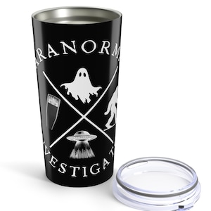 Paranormal Investigator Tumbler | EMF Detector Ghost UFO Bigfoot Design | Spooky Gift for Ghost Hunters & Paranormal Lovers