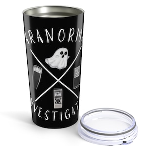 Paranormal Investigator Tumbler | EMF, EVP Detector Ghost Spirit Box Design | Spooky Gift for Ghost Hunters & Paranormal Lovers