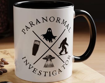 Paranormal Investigator Accent Coffee Mug | Ghost, Bigfoot, UFO Icons
