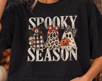 Spooky Season Ghosts Shirt, Comfort Colors Halloween Boxy Tee