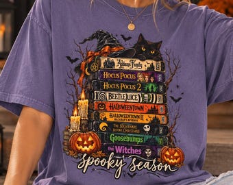 Halloween Movie Comfort Colors Shirt, Spooky Season Tee, Vintage Horror Movie T Shirt, Fall Gift