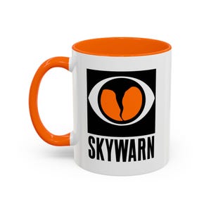 Skywarn Spotter Coffee Mug | Weather Enthusiast Gift, Orange Handle image 1