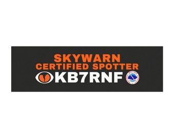 Custom Call Sign Car Magnet: Skywarn Certified Spotter