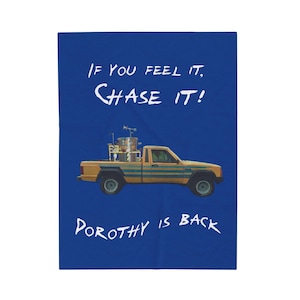 Twister-Inspired Plush Blanket - &#39;If You Feel It, Chase It&#39; | Dorothy Twister Movie Design | Storm Chaser Gift for Weather Enthusiasts