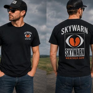 Personalized Skywarn Spotter Shirt Custom Call Sign | Storm Chaser Tee | Front & Back Weather Shirt | Storm Spotter Gift