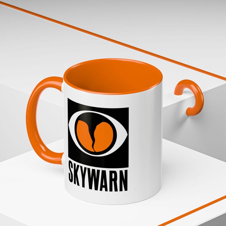 Skywarn Spotter Coffee Mug | Weather Enthusiast Gift, Orange Handle image 6