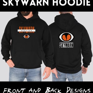 May include: Black hoodie with a white and orange logo on the front that says "Skywarn Spotter" and a white and orange logo on the back that says "Skywarn".